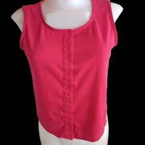 Women's Medium True Vintage Top Single Stitch Wildhoney Full Button Sleeveless